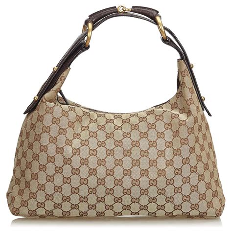 gucci brown horsebit hobo bag|authentic gucci hobo bag.